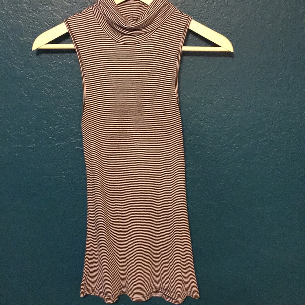 High Neck Striped Halter Top From Bobeau Size M